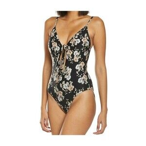 Seafolly Splendour Keyhole Tie Front One Piece Swimsuit 6 US/AUS 10  Floral